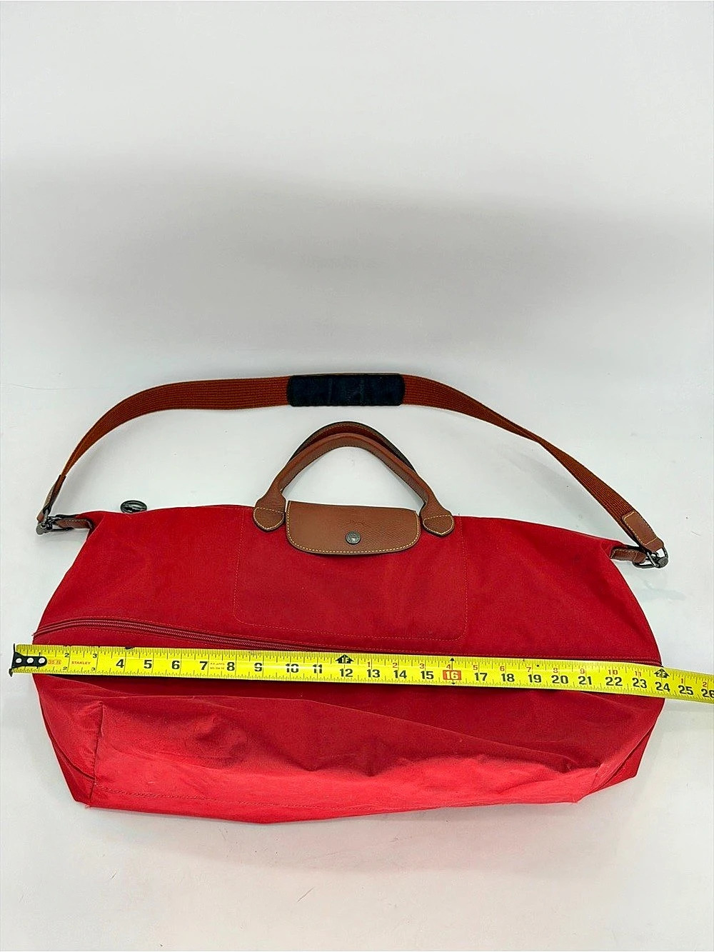 Longchamp Le Pliage Expandable Large Travel Duffle in Red - Picture 6 of 16
